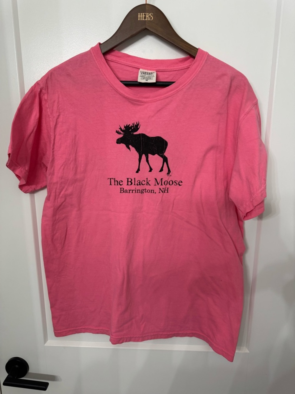 Comfort Colors Pink Graphic Tee with Black Moose Logo